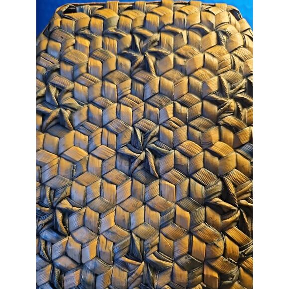 Vintage Woven Grass‎ Basket With Cover. Farmhouse, Sewing. - Picture 5 of 16